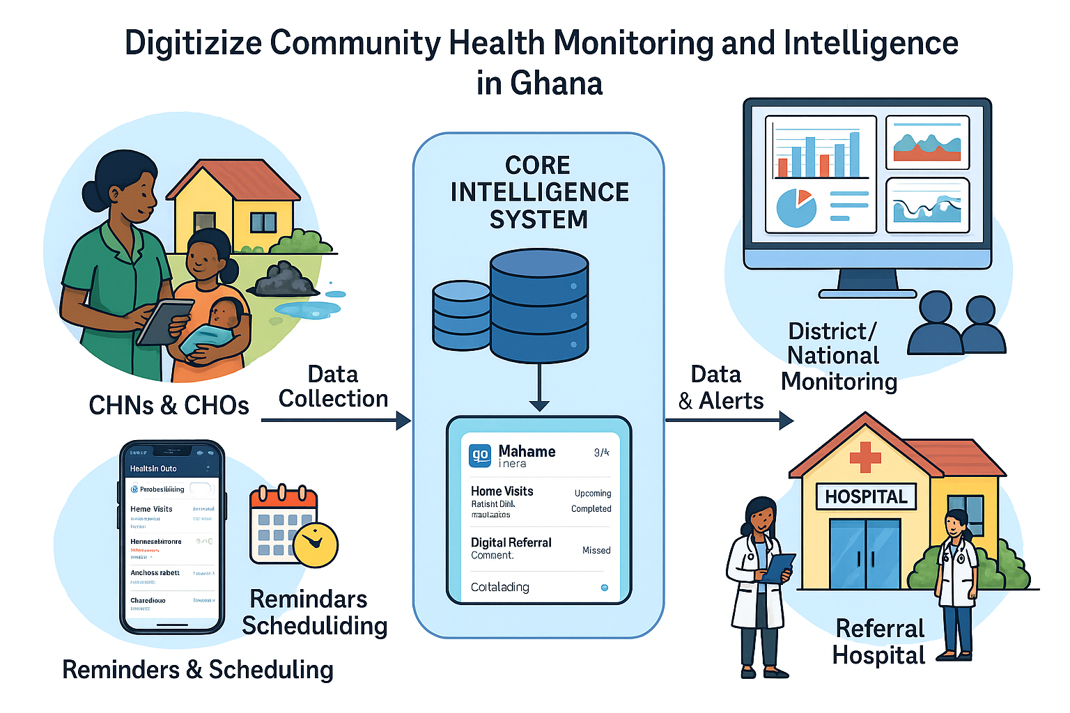 CHPS home visit app and referral alerts